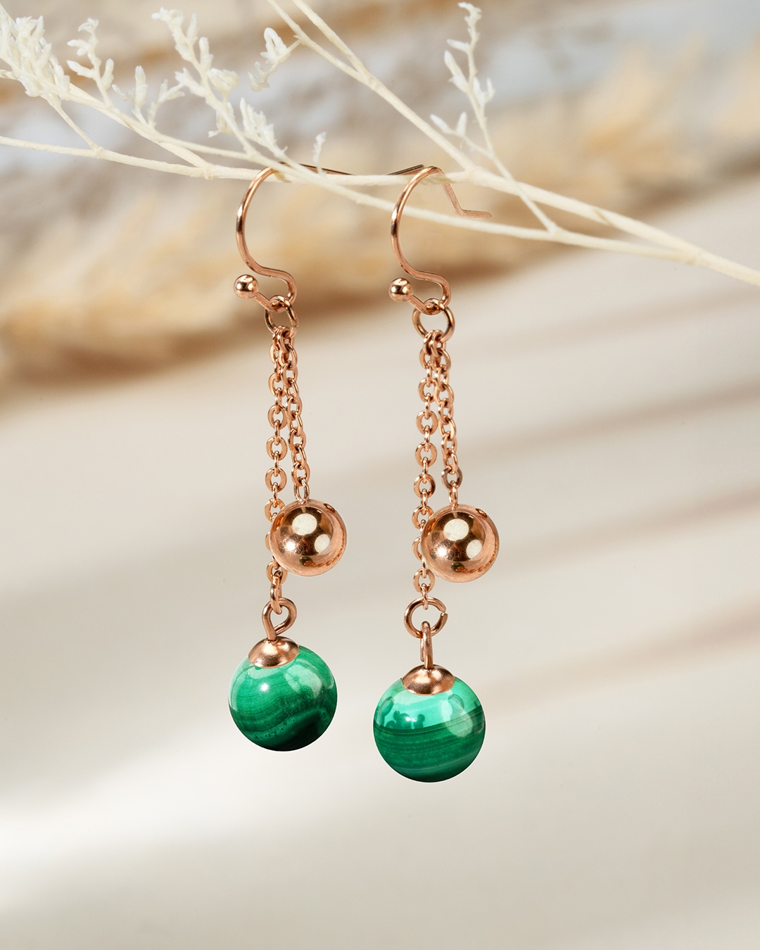 Boucle d'oreilles Malachite Venozi