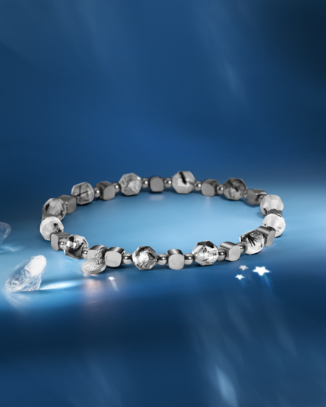 Packshot Bracelet Quartz rutile tourmaliné  Riminona