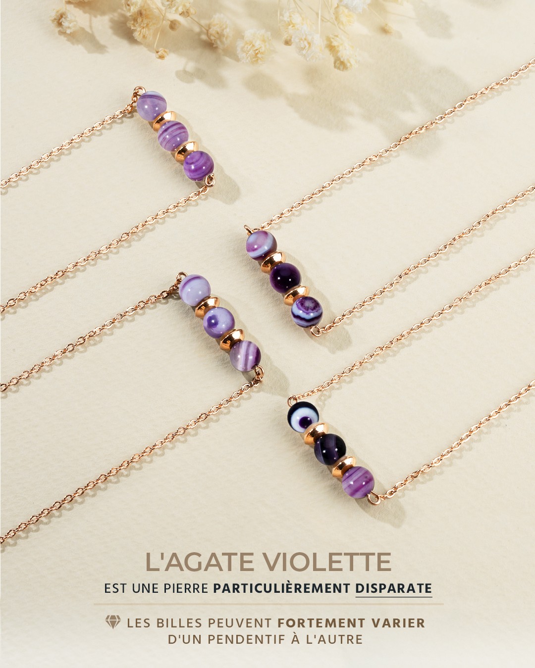 Pendentif Agate violette Calizzonia