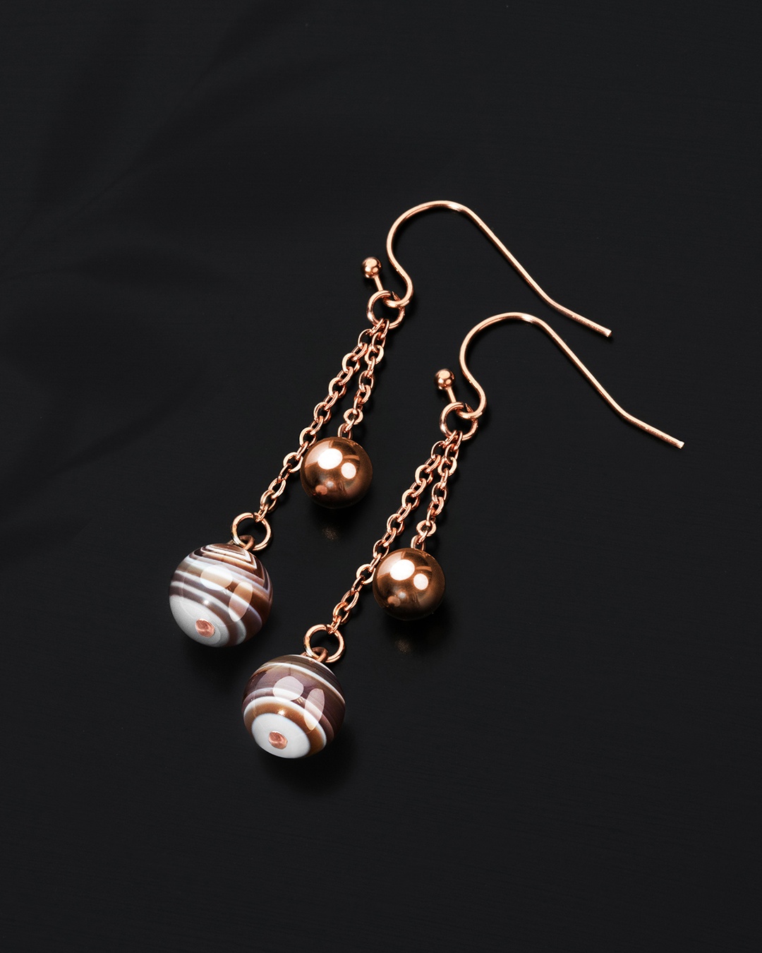 Boucle d'oreilles Agate du Botswana Avellini Oscuro