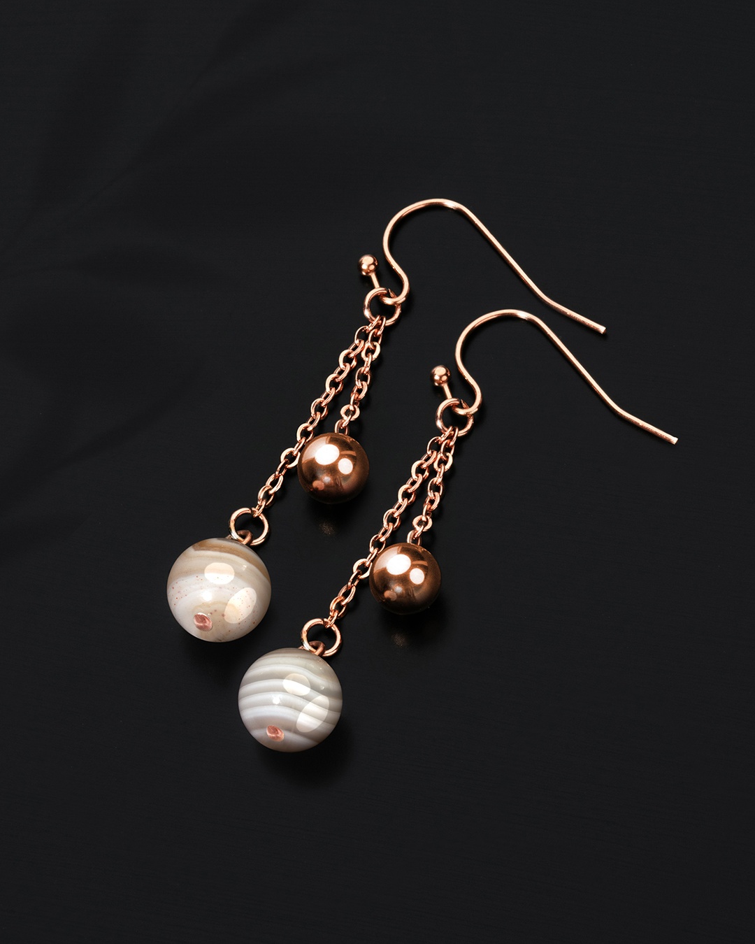 Boucle d'oreilles Agate du Botswana Avellini Claro