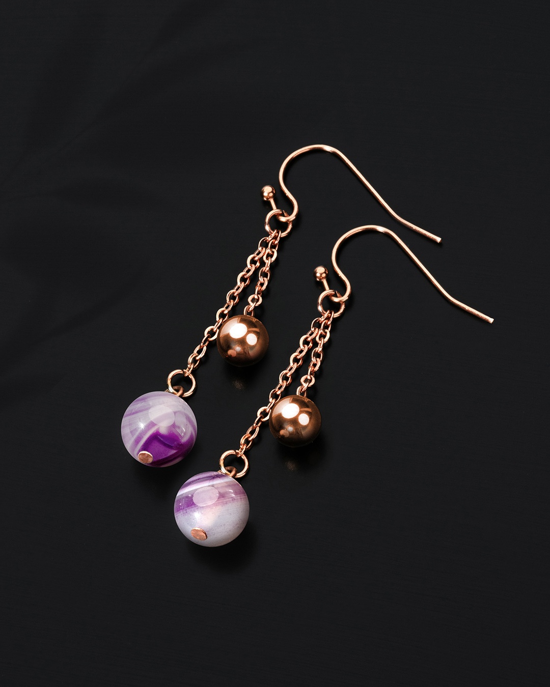 Packshot Boucle d'oreilles Agate violette Calizzoni Claro